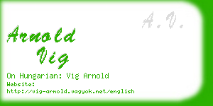 arnold vig business card